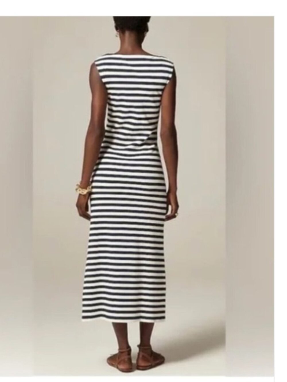 J. Crew Ribbed Knit boatneck midi dress in stripes Size Small NWT - Picture 2 of 11